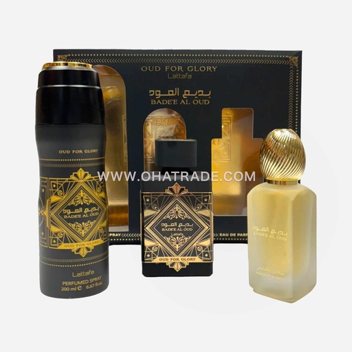 Badee Al Oud Gift Set 3pcs (Hair Mist-Deo-EDP)
