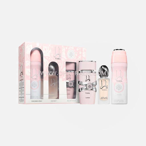 Yara Gift Set 3pcs (Hair Mist-Deo-EDP)